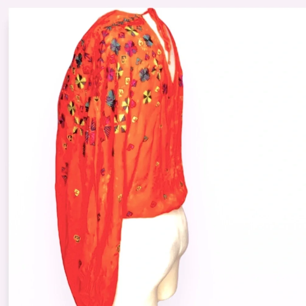 Free People Embroidery puff Sleeves V neck…